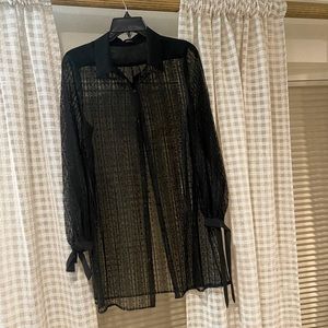 Black Lace Shirt Dress, size S